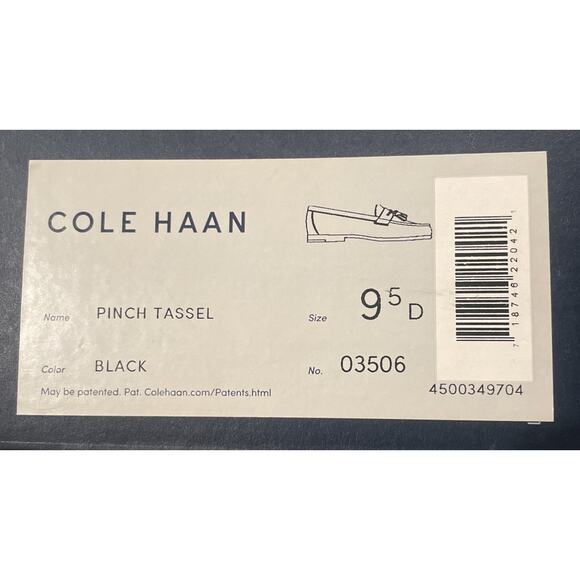COLE HAAN Black Pinch Tassel Slip On Shoes Mens Size 9.5 New Box Fast Shipping main image 4